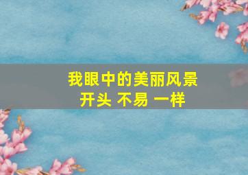 我眼中的美丽风景开头 不易 一样